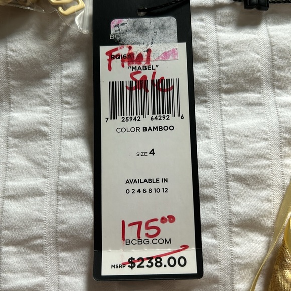 NWT Yellow/Gold Strapless Mini Dress Women’s 4 - Picture 5 of 5